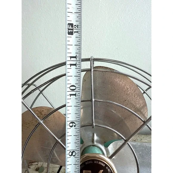 Vintage Kenmore Sears Roebuck Electric Desk Fan Aqua Green Model 303.80060 MCM - Picture 5 of 7